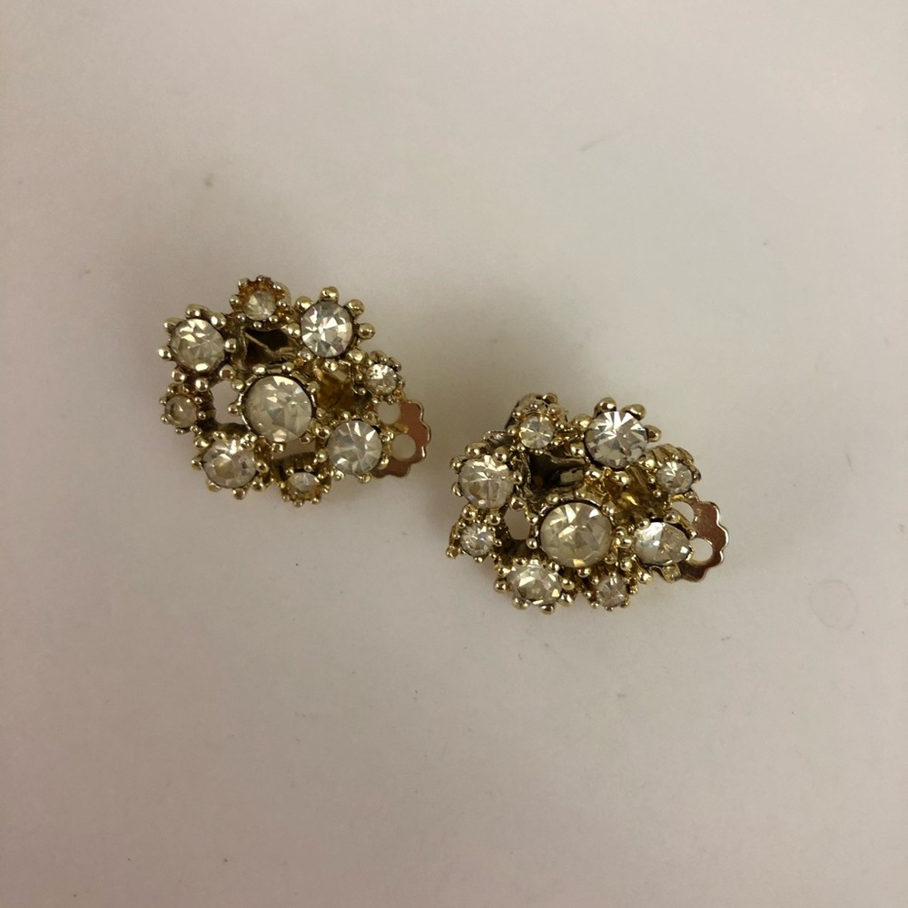 Vintage Rhinestone Clip Earrings